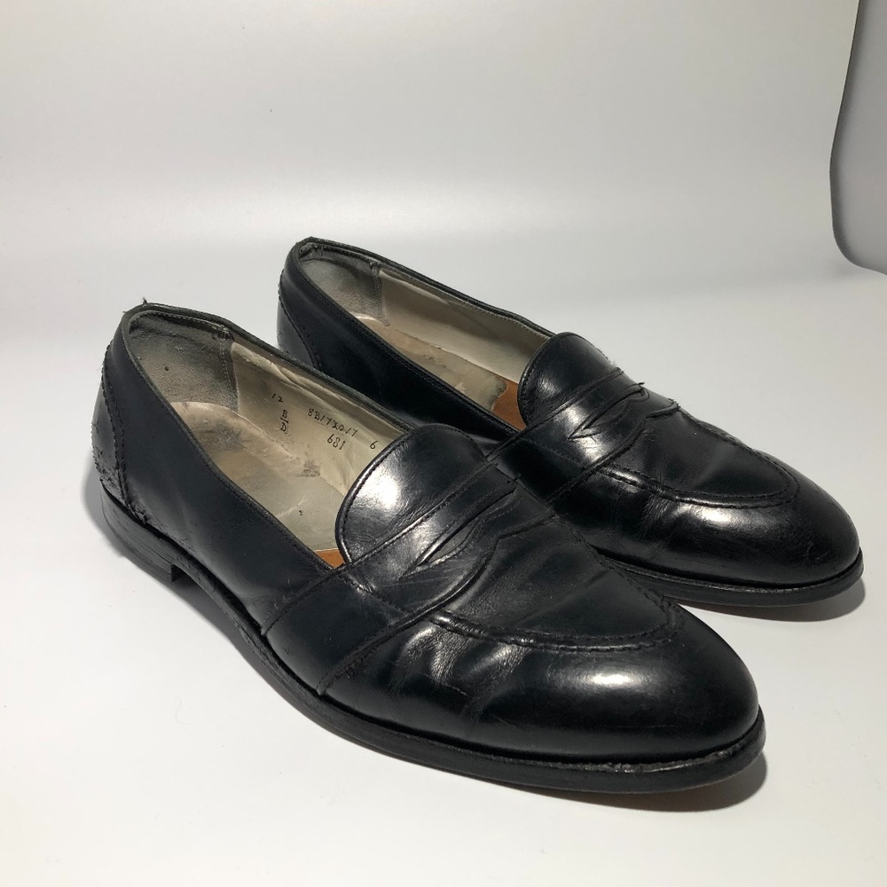 Alden Full Strap Loafers - Black Calfskin Size 12D
